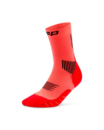 CEP Core Run Socks Mid Cut 5.0 Men Neon Coral - Compression Socks Hong Kong